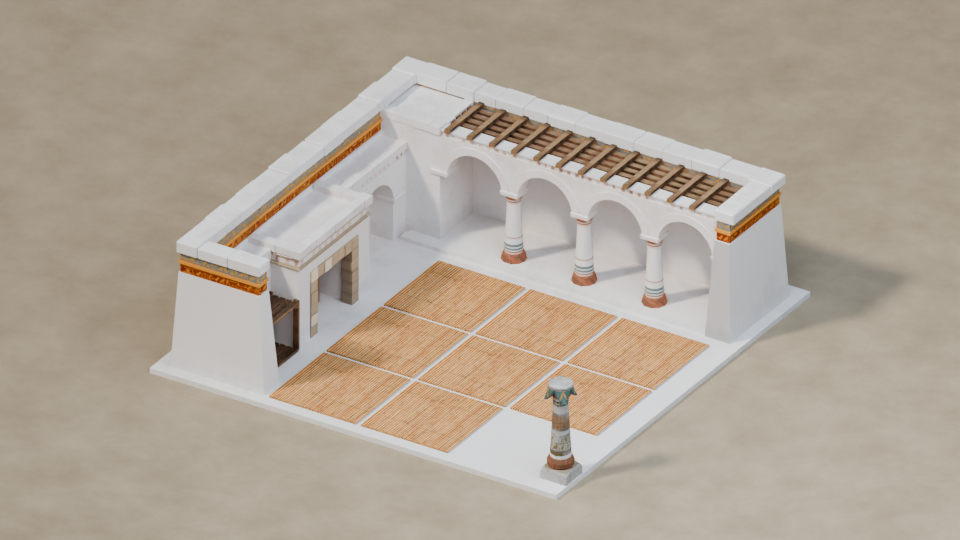 Armory architecture: an open courtyard for equipment storage.