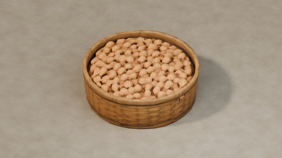 Chickpea basket: a detailed view of the current textured asset.