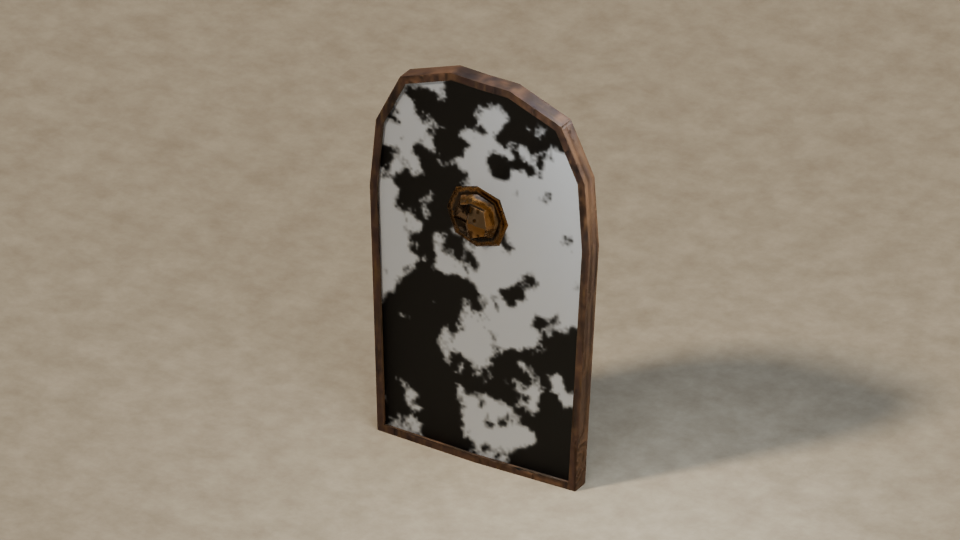 Shield detail: one of the project's existing military assets.